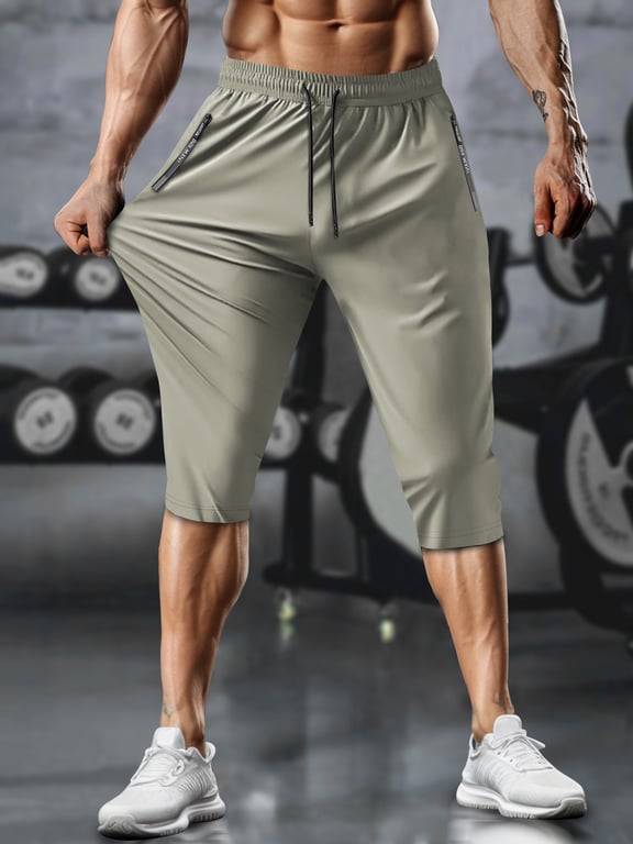 Men's Quick-Drying Capri Running Pants | Breathable Fitness thumbnail 10