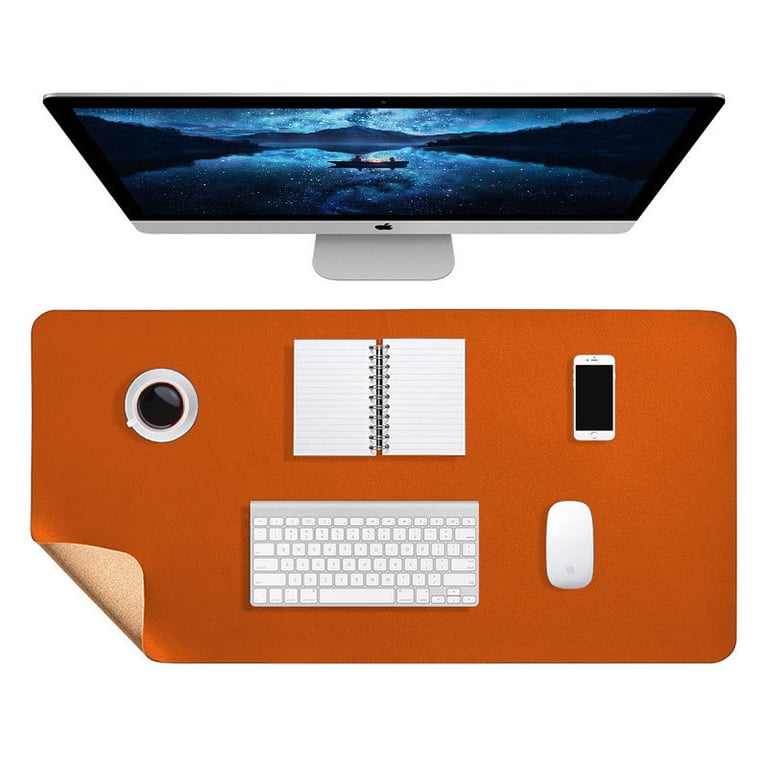 Leather Mouse Pad Waterproof | Extended Desk Mat with Cork Backing thumbnail 3