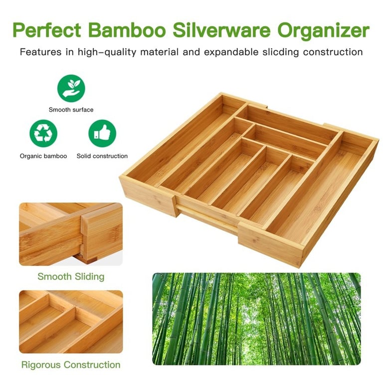 Extendable Bamboo Drawer Organizer thumbnail 4