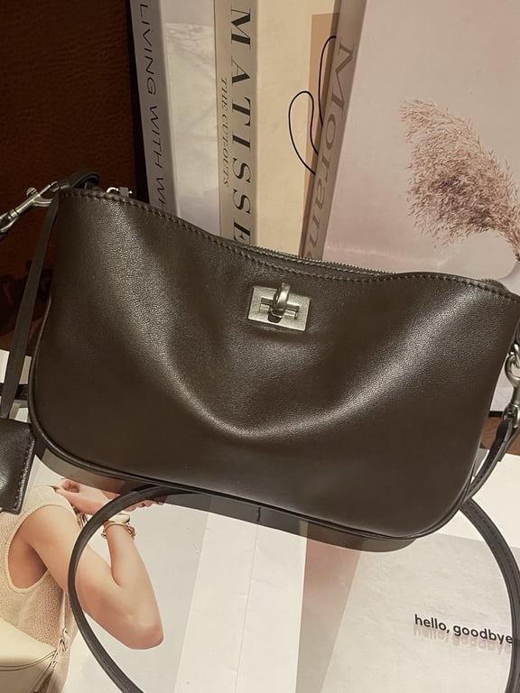Top-Grain Vegetable-Tanned Leather Kelly Bag | Genuine Cowhide thumbnail 5