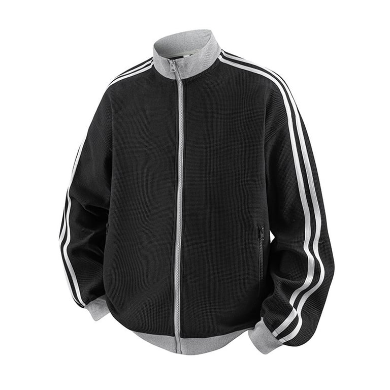 Striped Stand-Neck Preppy Retro Casual Sports Jacket | CA$79.99 thumbnail 5