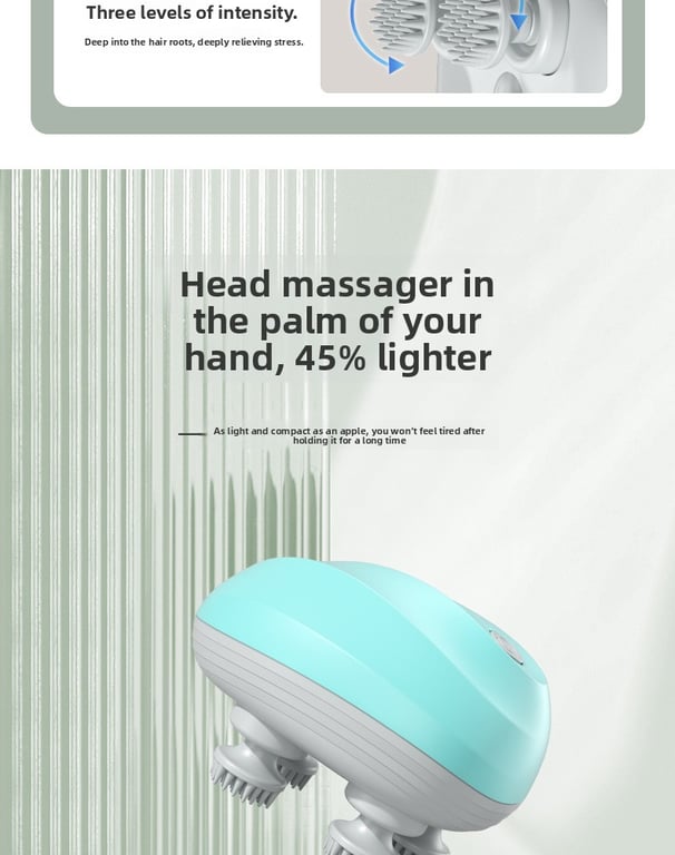 English Mini Octopus Head Massager | Rechargeable Scalp Kneading Device thumbnail 16
