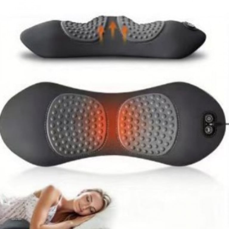 Lumbar Pillow Massage Heating Waist Pad | Office Back Support thumbnail 3