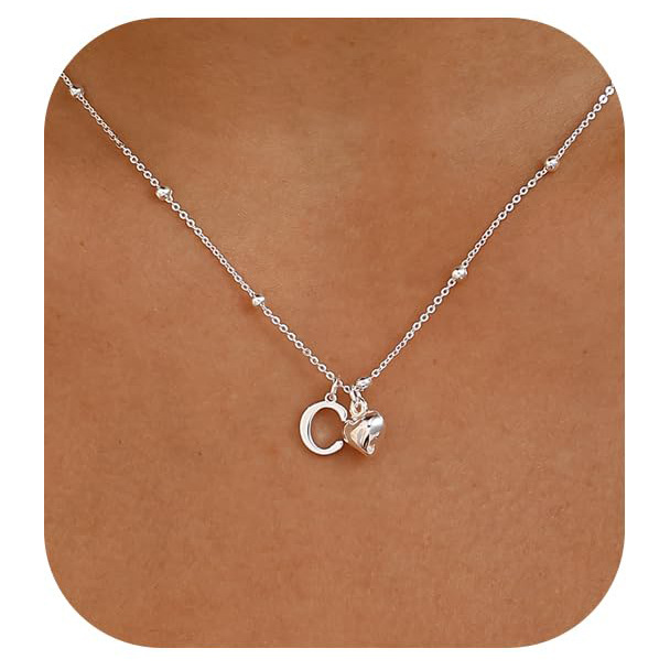 Personalized Initial Heart Pendant Necklace | Stainless Steel thumbnail 14