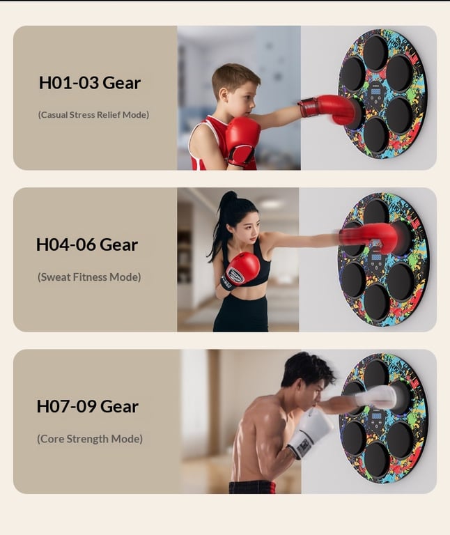 Smart Music Boxing Machine Wall Target | Home Fitness Equipment Canada thumbnail 17
