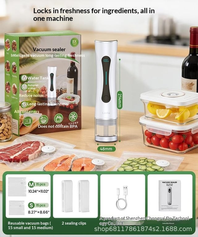Vacuum Food Packaging Bag Set & Freshness Preserver | Home & Kitchen thumbnail 5