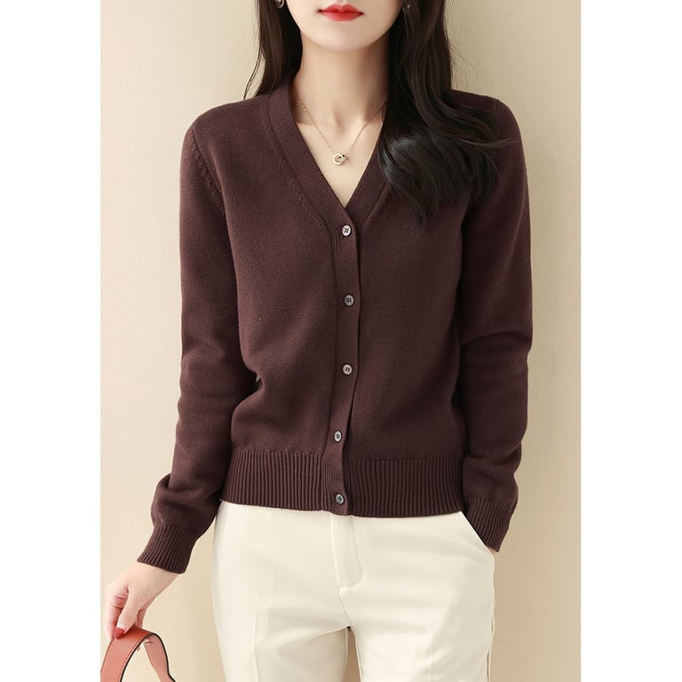 Women's V-Neck Ice-Silk Knitted T-Shirt Top | Breathable Blue Cardigan thumbnail 2