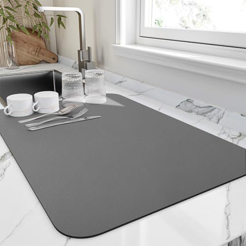 Diatomaceous Earth Kitchen Counter Drying Mat | Heat-Resistant Absorbent Pad thumbnail 9