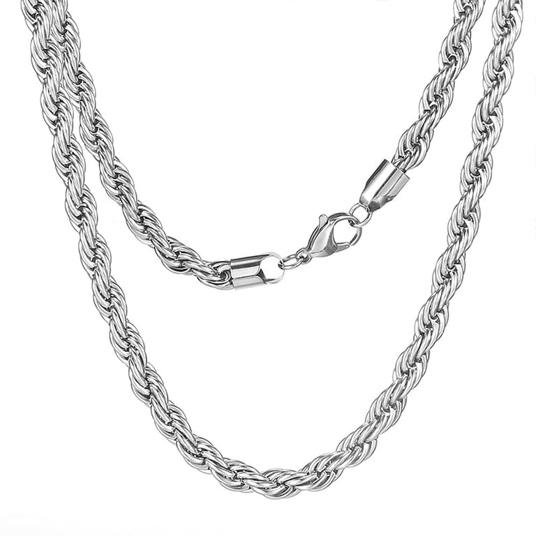Stainless Steel Twisted Chain Necklace & Bracelet Set | Silver Gold thumbnail 1