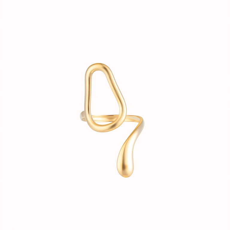Women's Stainless Steel Geometric Open Ring | Minimalist Fashion Band thumbnail 1