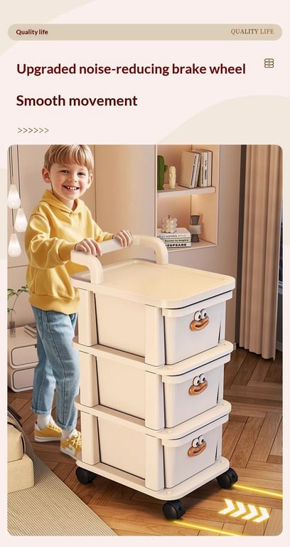 Small Cart Storage Rack for Home & Kitchen | 4-5 Layer Movable Drawer Cabinet thumbnail 18