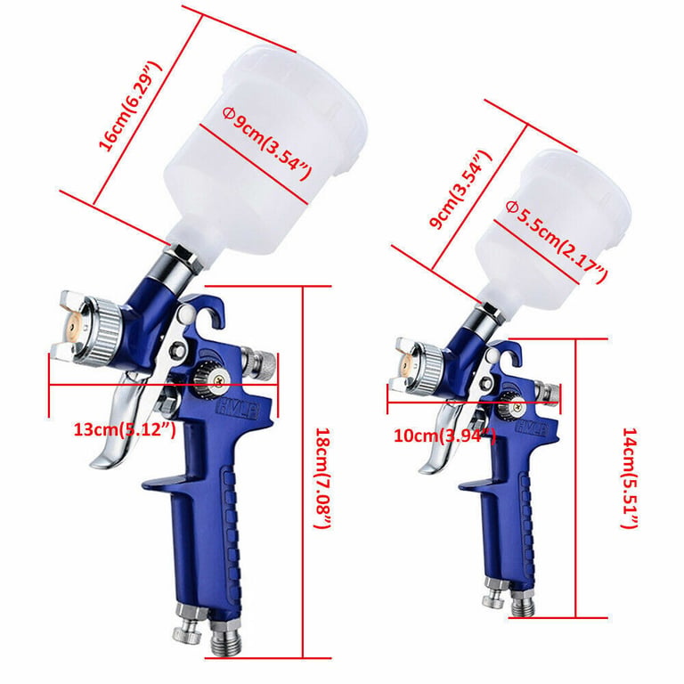 2 X HVLP Spray Gun Kit Air Gravity Feed Vehicle Car Paints1.4MM 0.8MM Nozzle thumbnail 6