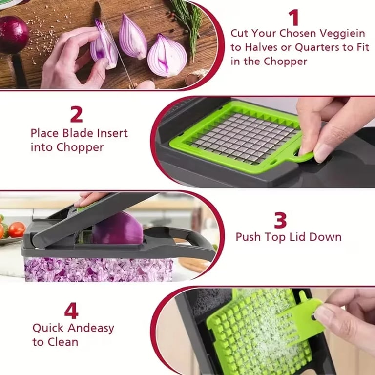 16-in-1 Vegetable Chopper Mandolin Slicer | Food Dicer Peeler Cutter thumbnail 15