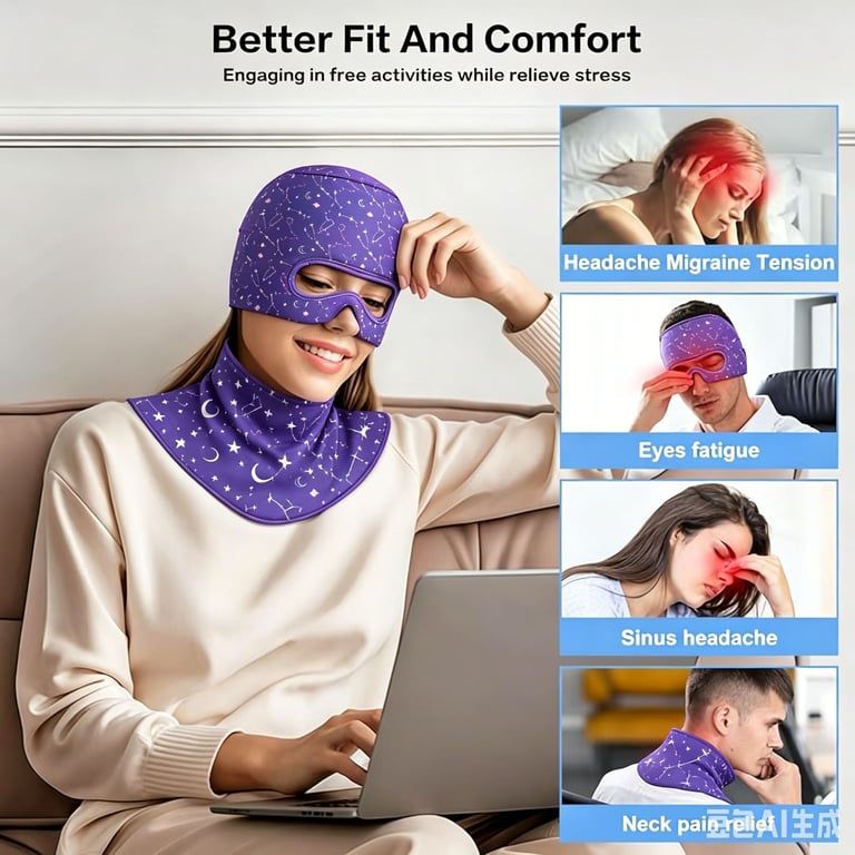 Gel Hot-and-Cold Compress Head Cover Hat | Migraine & Neck Pain Relief thumbnail 13