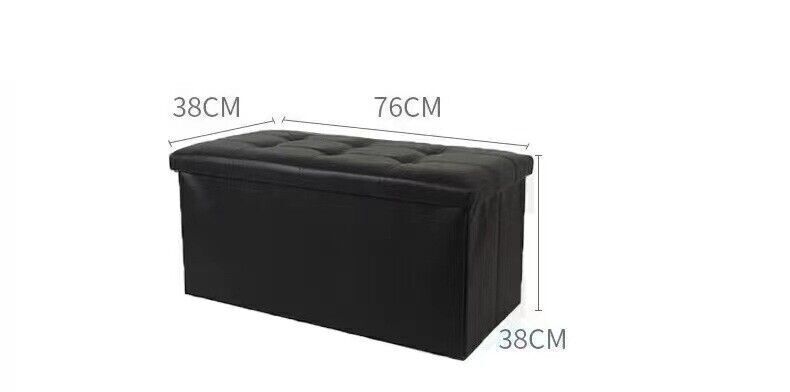 Foldable Storage Ottoman Seat | Button Tufted Bench Toy Box Canada thumbnail 2