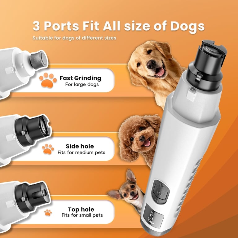 2026 New Silent Groom Pro Dog Nail Grinder, 5-Speed Dog Nail Grinder With Led Light, Quiet Painless Paws Grooming For Small Medium Large Dogs, USB Rechargeable thumbnail 19