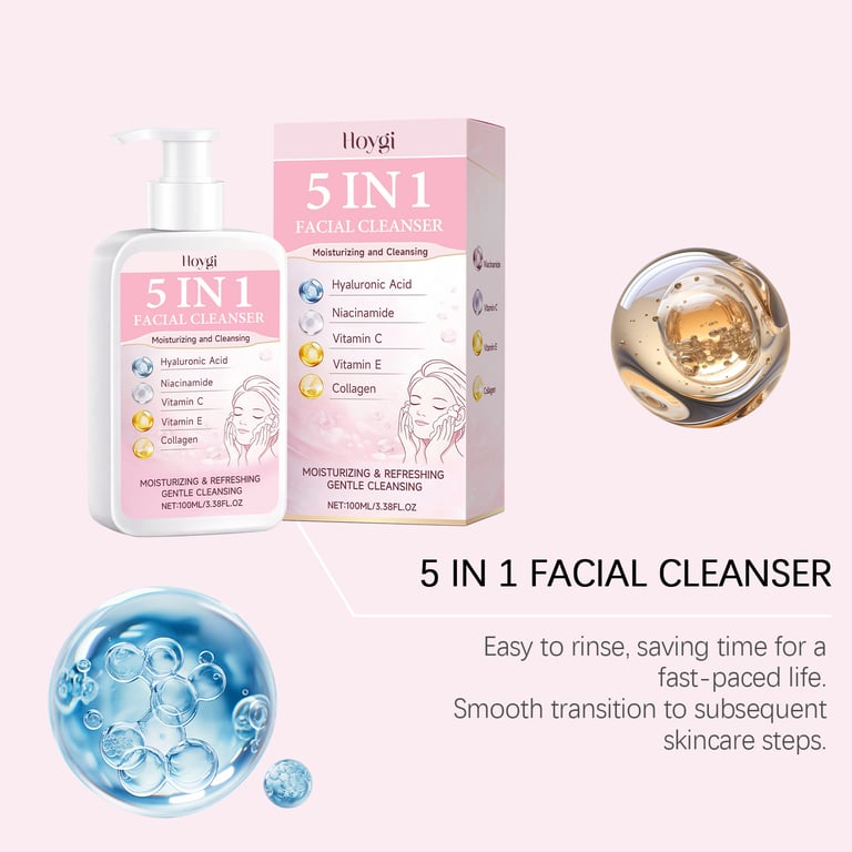 Hoygi 5 In 1 Multi-Effect Facial Cleanser | Gentle Daily Face Wash thumbnail 3
