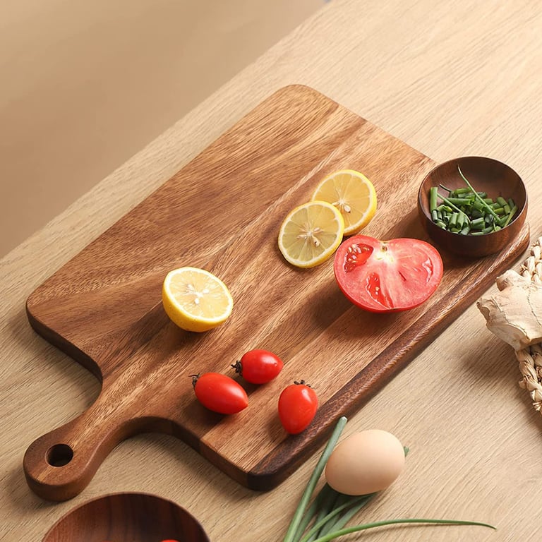 Household Acacia Wood Kitchen Cutting Board with Handle | Captain Fam thumbnail 10
