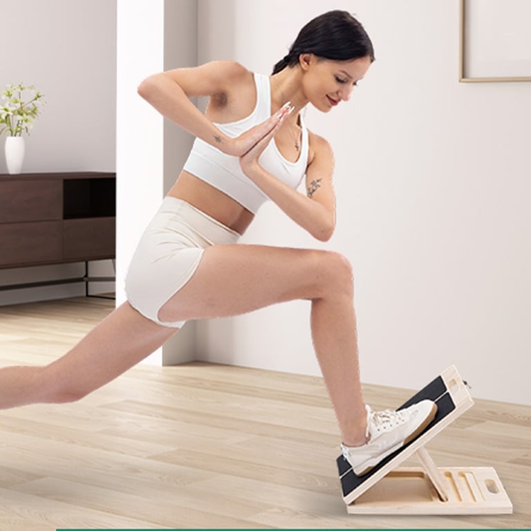 Wooden Slant Board Calf Stretcher | Foldable Incline Board for Yoga thumbnail 2