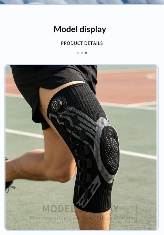 Upgraded Knob-Style Sports Knee Brace Outdoor Running Shock-Absorbing Adjustable Silicone Knee Protector thumbnail 10