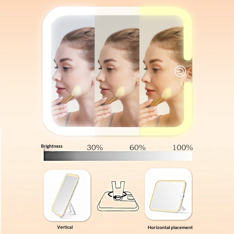 Large-Capacity Cosmetic Case with Magnetic Lighting and Mirror Storage thumbnail 20