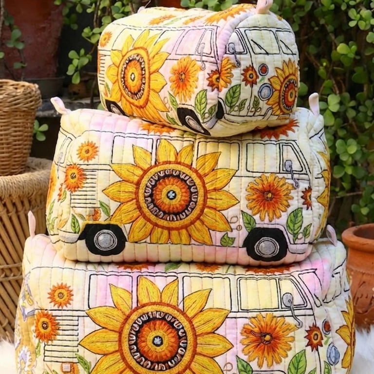 Printed Storage Makeup Three-Piece Set | Quilted Nesting Bags thumbnail 20