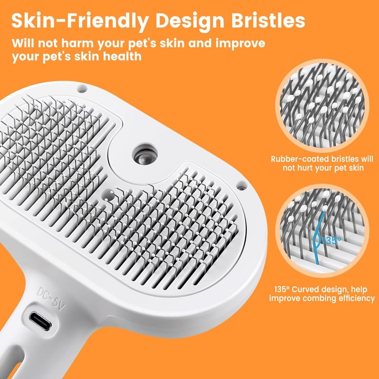 3-in-1 Cat Steam Brush | Pet Grooming Comb with Mist Spray thumbnail 14