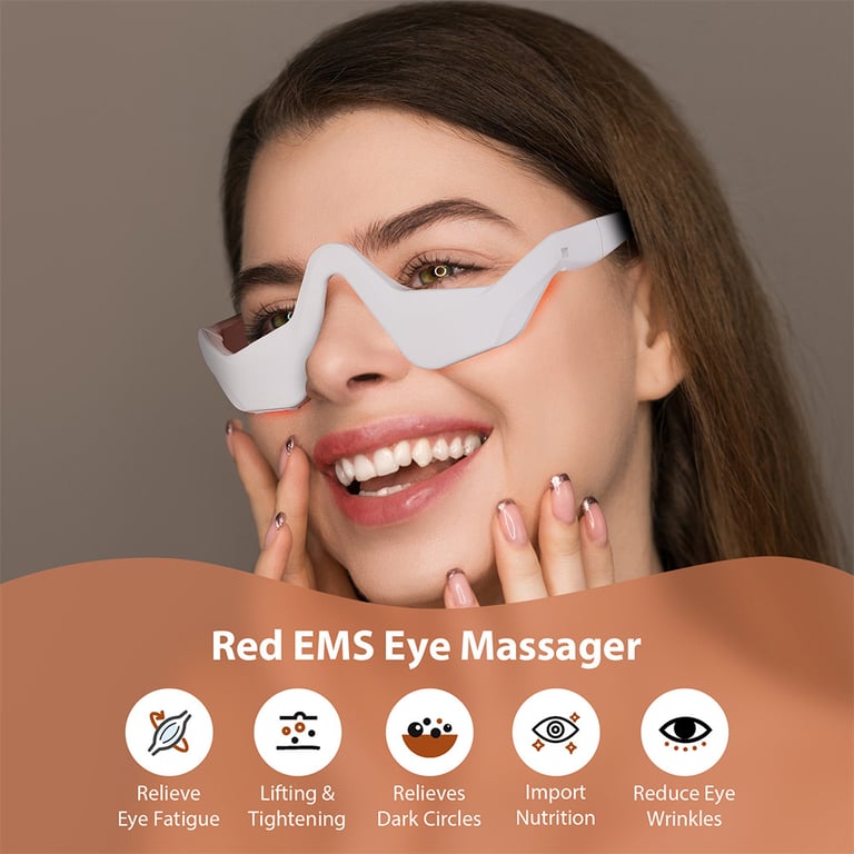 Red Light Therapy Eye Massager Glasses | Fatigue & Dark Circle Relief thumbnail 6
