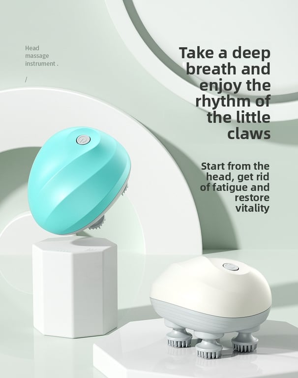 English Mini Octopus Head Massager | Rechargeable Scalp Kneading Device