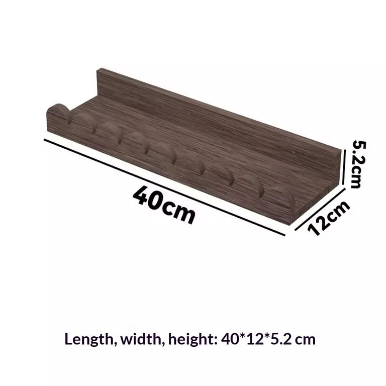Wall-Mounted Shelf Solid Wood Coat Rack | Modern Home Storage thumbnail 12