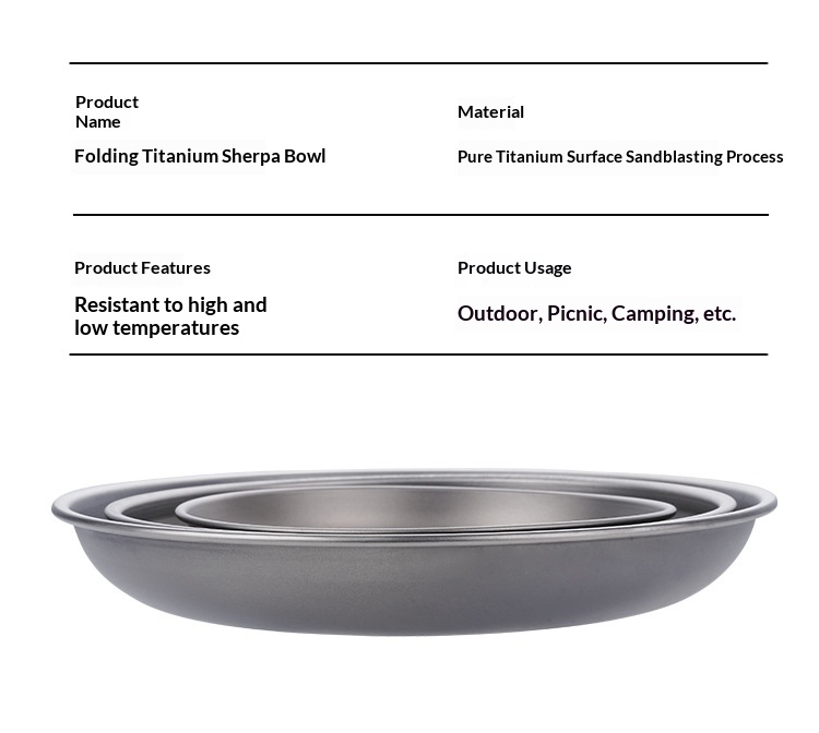 Pure Titanium Camping Dish | Lightweight Tableware for Outdoor Adventures thumbnail 7