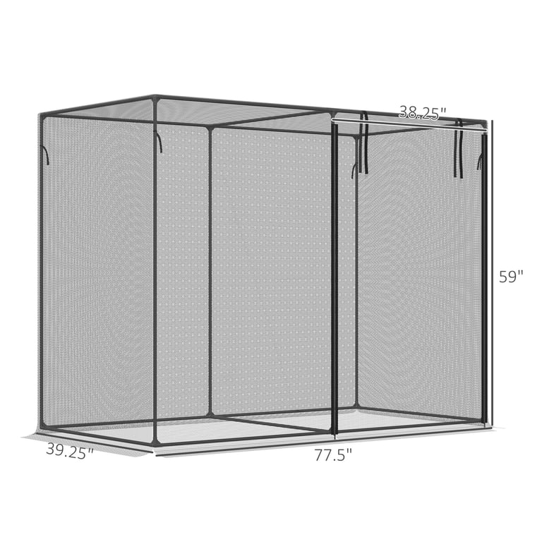 6 x 3ft Crop Cages for Garden, Plant Protectors from Animals, Storage Bag and 6 Ground Stakes, Black thumbnail 6