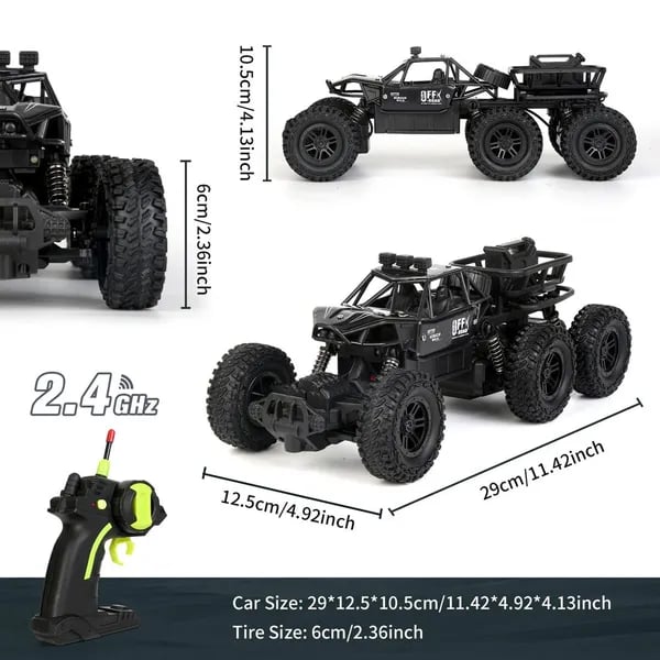 RC Off-Road Car 1:20 Scale 6-Wheel Drive 2.4GHz Remote Control Toy thumbnail 3