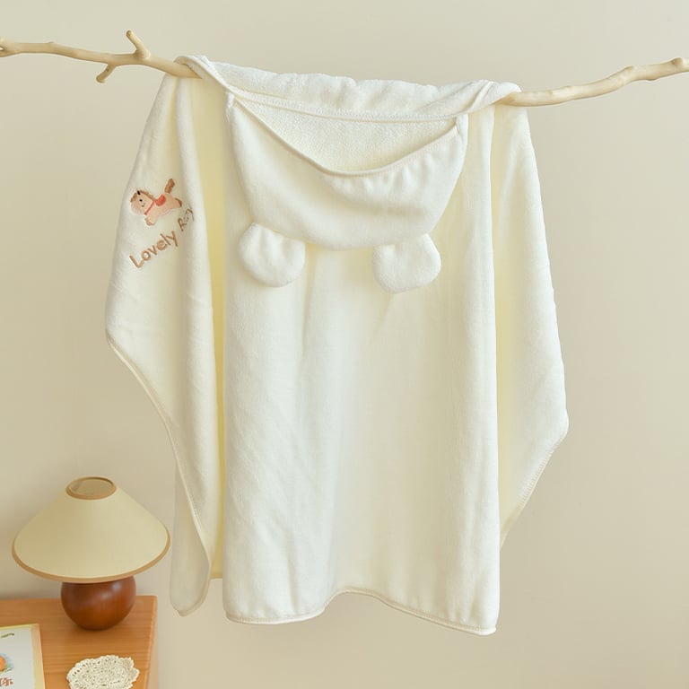 Baby Coral Fleece Hooded Cape Bath Towel | Absorbent & Quick-Drying thumbnail 2