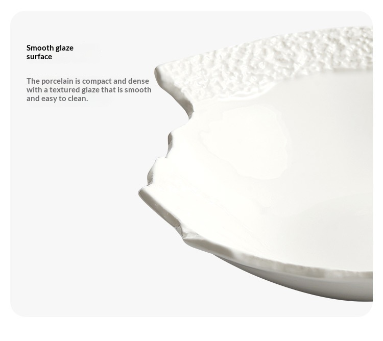 White Aesthetic Dish Presentation Plate | Artistic Ceramic Serveware thumbnail 8