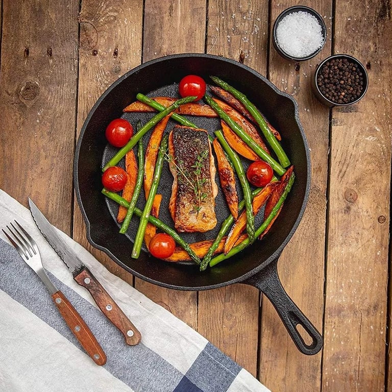3-Piece Cast Iron Skillet Set | Pre-Seasoned Non-Stick Frying Pans thumbnail 3