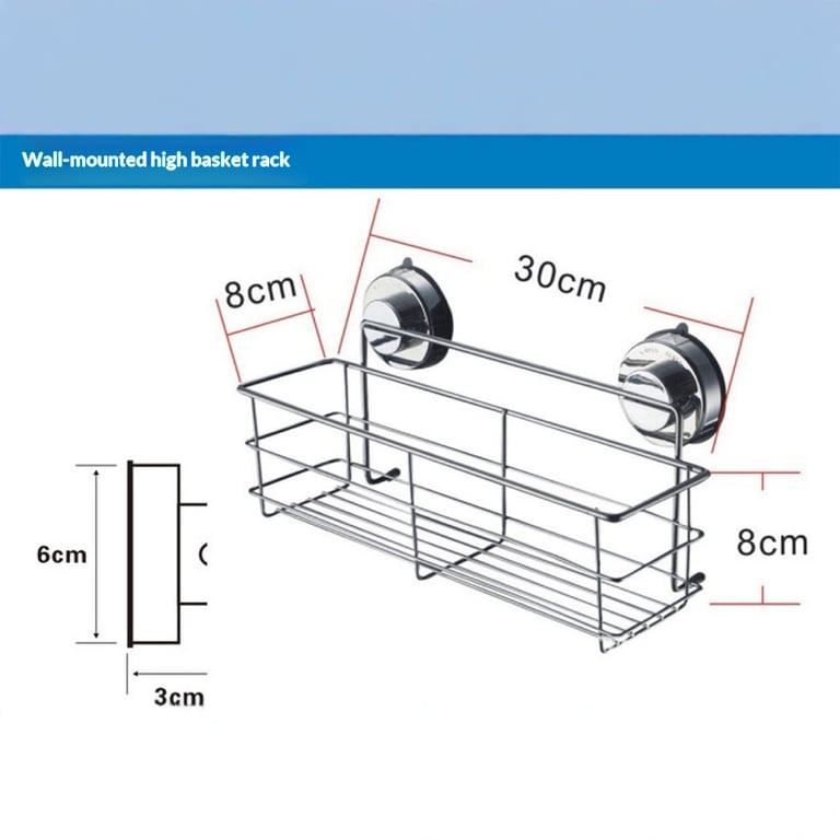 No-Drill Bathroom Shelf Cosmetic Organizer | Adhesive Wall Mount thumbnail 14