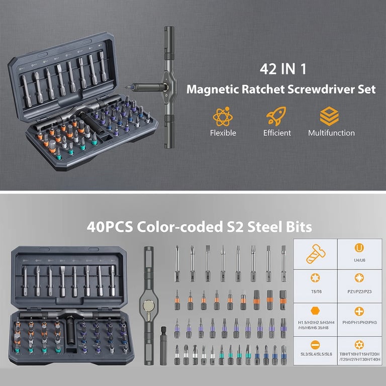 42-in-1 Magnetic Screwdriver Set | Professional Ratchet Tool Kit thumbnail 15