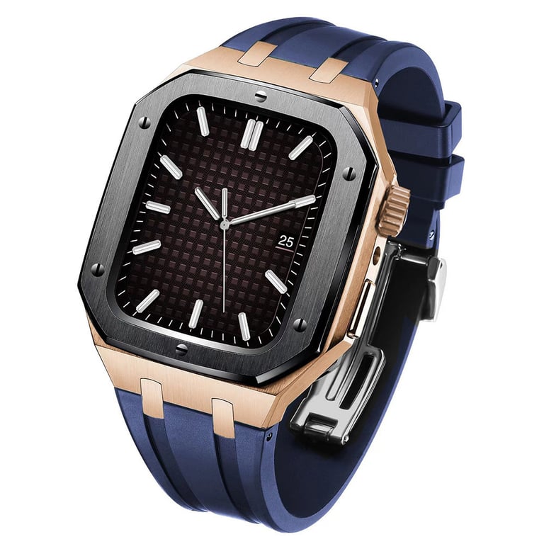 Stainless Steel Smartwatch Case with Fluororubber Band | Luxury Sports Watch thumbnail 16
