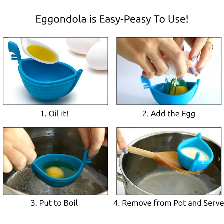 Silicone Egg Poacher Gondola Boat | Easy Poached Eggs Canada thumbnail 6