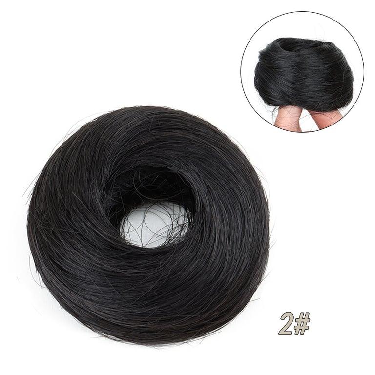 Rubber Band Straight Hair Tie for Women | Instant Volume Bun Extension thumbnail 4