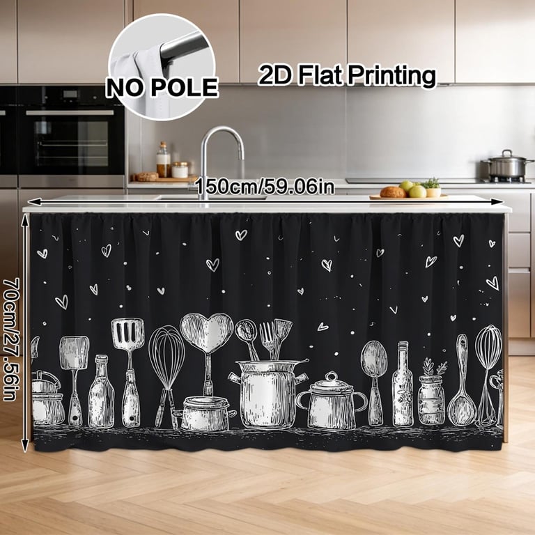Autumn Thanksgiving Halloween Kitchen Storage Rack Decorative Curtain With Rod thumbnail 11