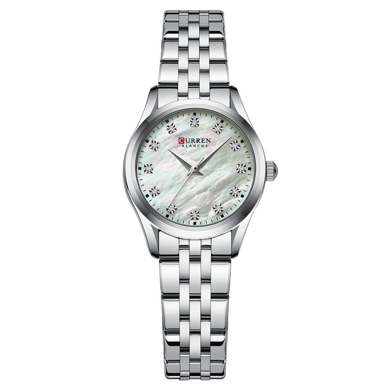 Rhinestone Ultra-Thin Women's Watch | Mother-of-Pearl Stainless Steel
