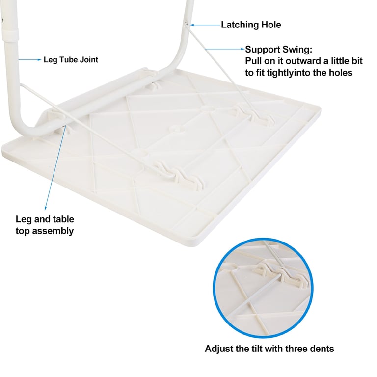 1Pc Foldable Tray Table Portable Sofa TV Tray 6 Heights 3 Angles Laptop Desk Adjustable Eating Dinner Coffee For Bed Dorm Home thumbnail 6