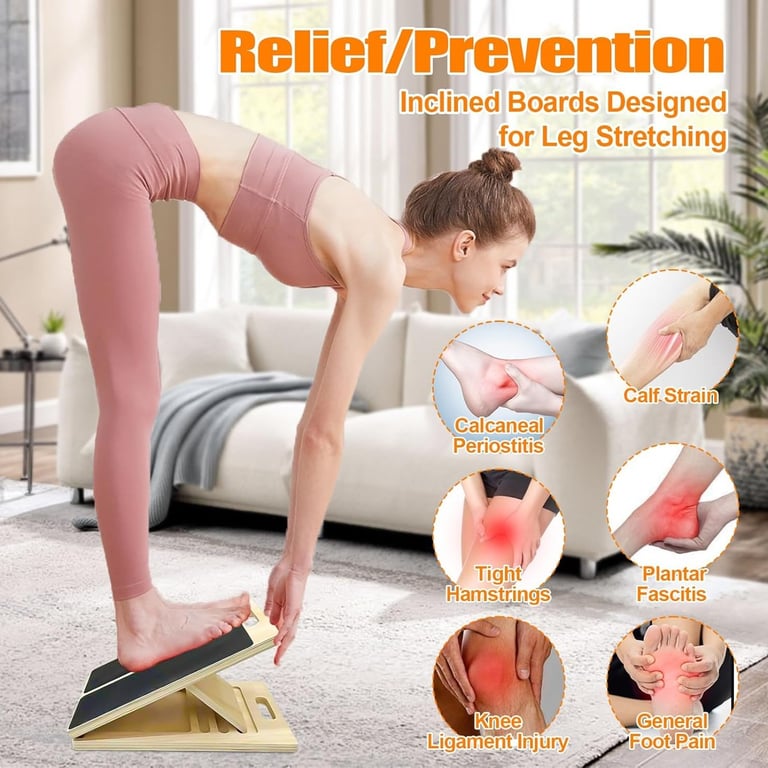 Wooden Slant Board Calf Stretcher | Foldable Incline Board for Yoga thumbnail 6