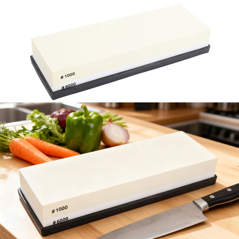 Sharpening Stone Light Yellow White Dual Sided 10 0 0 6000 Grit Wet Stone With Anti Slip Base For Kitchen Woodworking thumbnail 7