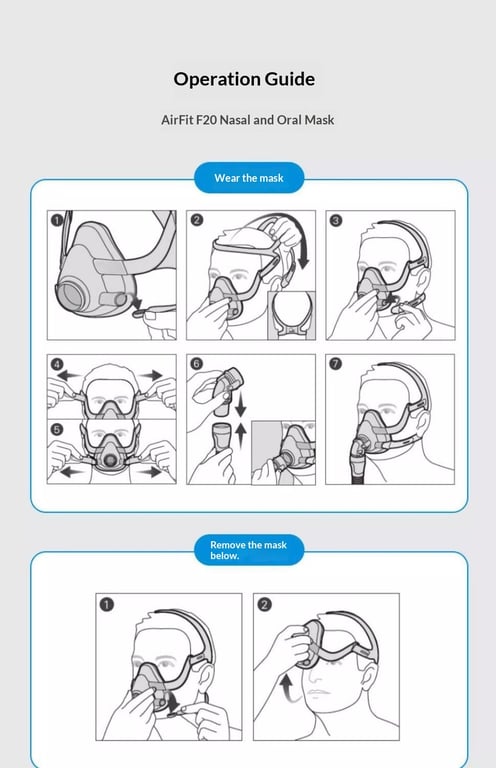Ventilator Head-Mounted Silicone Nasal-Oral CPAP Mask | Full-Face thumbnail 14