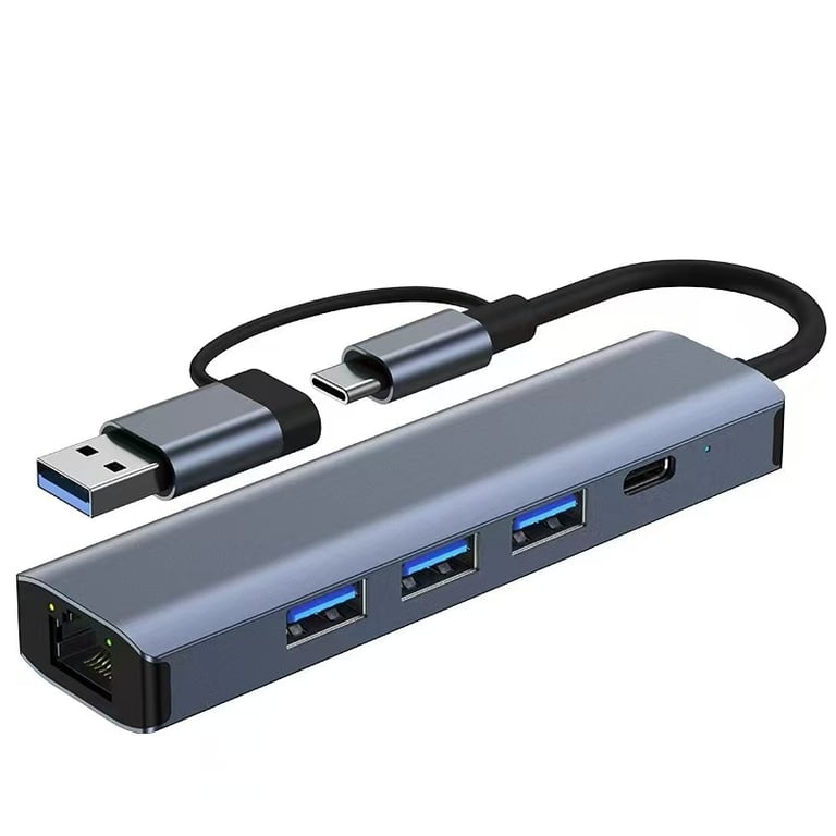 Gigabit Ethernet Port Adapter Dual-head Hub | Home & Kitchen thumbnail 1