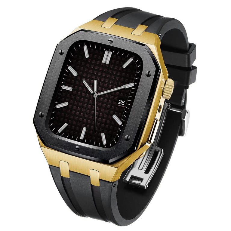 Stainless Steel Smartwatch Case with Fluororubber Band | Luxury Sports Watch thumbnail 2