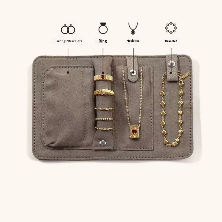 Portable Jewelry Organizer Bag for Necklaces, Rings & Earrings thumbnail 6